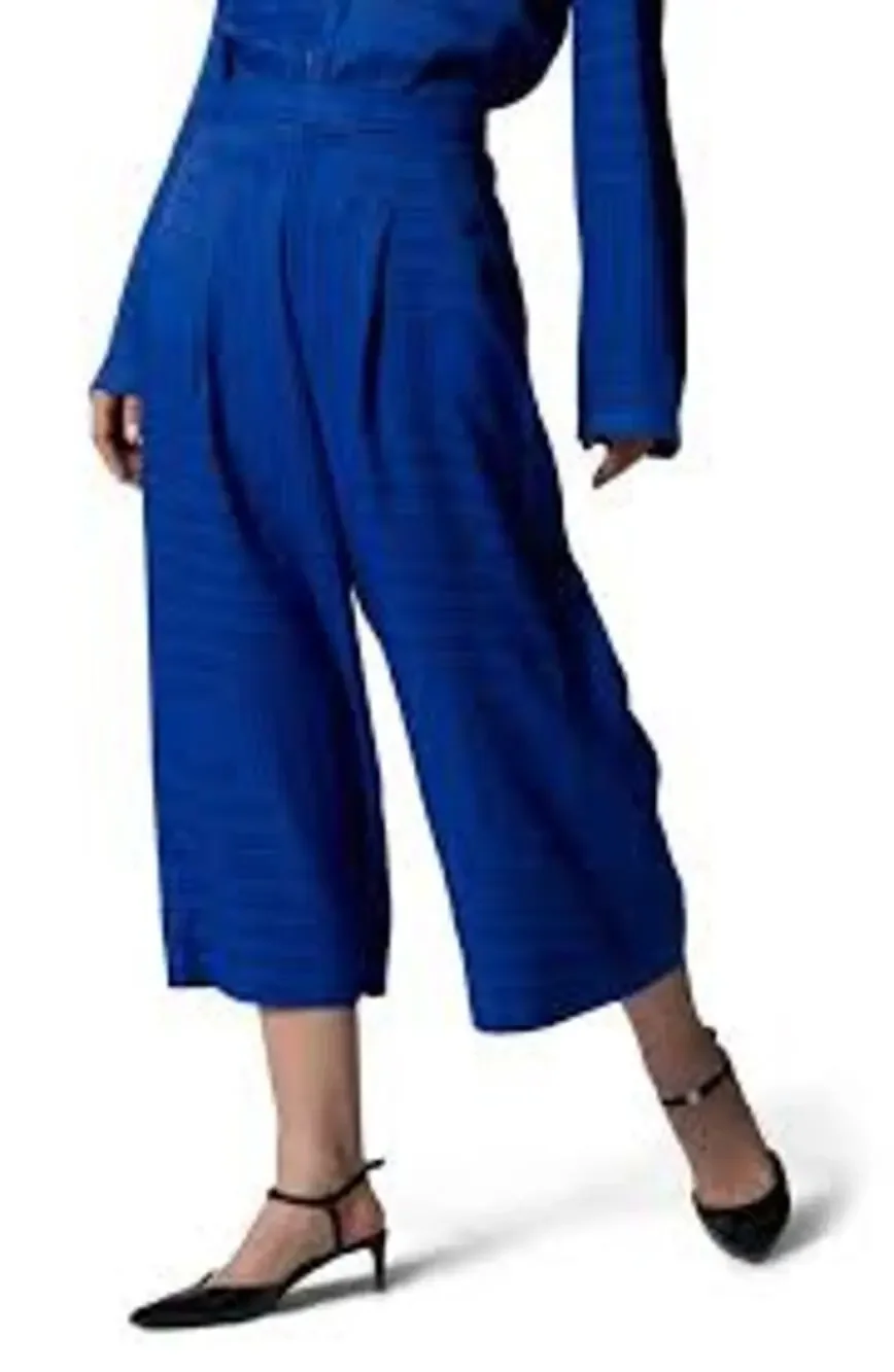 EQUIPMENT Thora Wide Leg Trouser Pant in Surrealist Blue Print Slouchy Size 2 XS